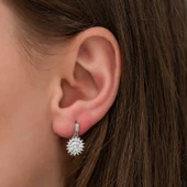 Gümüş Mengeçli Yuvarlak Kesim Küpe SL3867 thumbnail 2