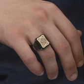 Gümüş Kelime-i Tevhid Yazılı Erkek Yüzük SL3954 thumbnail 8