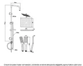 Creavit SH630 Siyah Yağmurlama Robot Tepe Duş Başlığı Seti Duş Takımı thumbnail 3
