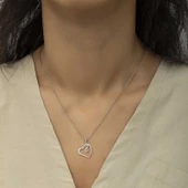 Gümüş Kalpli Sonsuzluk Bayan Kolye  SL4317 thumbnail 2