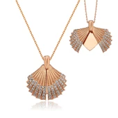 Gümüş Rose Kişiye Özel İstiridye Bayan Kolye SL4370 thumbnail 1