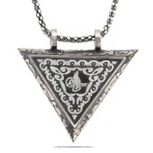 Gümüş Üçgen İçi Açılabilen Tuğra Muskalık Kolye  SL4341 thumbnail 1