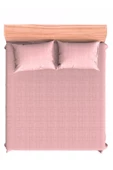 Maki Home Pamuklu Kırçıl Efektli Pembe 100x200+50x70 Polycotton Tek Kişilik Lastikli Çarşaf Seti - 1