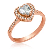 Gümüş Rose Kalpli Bayan Yüzük  SL4471 thumbnail 2