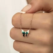 Gümüş Rose Minimal Kelebek Bayan Kolye  SL4269 thumbnail 5