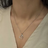 Gümüş Kalpli Sonsuzluk Bayan Kolye  SL4317 thumbnail 3