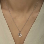 Gümüş Kalp Bayan Kolye  SL4318 thumbnail 4