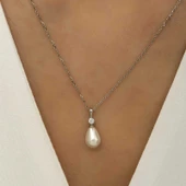 Gümüş Damla İnci Bayan Kolye SL4277 thumbnail 3