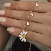 Gümüş Rose Papatya Seviyor Sevmiyor Bayan Kolye  SL4283 thumbnail 7