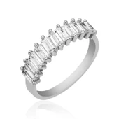 Gümüş Sıralı Baget Taşlı Bayan Yüzük  SL4371 thumbnail 2