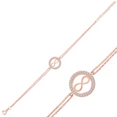 Gümüş Rose Sonsuzluk Bayan Bileklik  SL4288 thumbnail 1