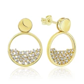 Gümüş Gold Çiğ Damlası Bayan Küpe SL4519 - 1