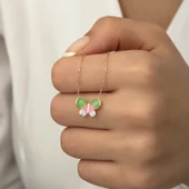 Gümüş Rose Minimal Kelebek Bayan Kolye  SL4267 thumbnail 6