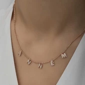 ​Gümüş Rose Annem Yazılı Bayan Kolye SL4526 thumbnail 6