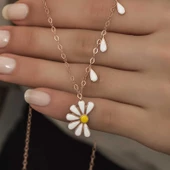 Gümüş Rose Papatya Seviyor Sevmiyor Bayan Kolye  SL4283 thumbnail 8