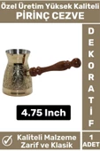 Yüksek Kaliteli Isı İletkenli Kolay Temizlenir Estetik Dekoratif Türk Kahvesi Pirinç Cezve 4.75 Inch - 1