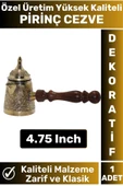 Yüksek Kaliteli Isı İletkenli Kolay Temizlenir Estetik Dekoratif Türk Kahvesi Pirinç Cezve 4.75 Inch - 1