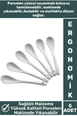 Özel Dayanıklı Sağlıklı Malzeme Ergonomik Kolay Temizlenir Asılabilir Porselen Baharat Kaşığı 5 Adet thumbnail 1