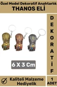 Özel Üretim Yüksek Kaliteli Dayanıklı Dekoratif Şık Hediyelik Marvel Figürü Anahtarlık THANOS ELİ - 1