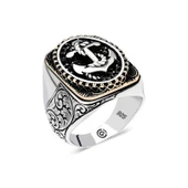 Gümüş Deniz Çapası Oval Erkek Yüzük  SL4604 thumbnail 2