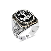 Gümüş Deniz Çapası Oval Erkek Yüzük  SL4604 thumbnail 1