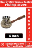 Özel Yüksek Kalite Isı İletkeni Kolay Temizlenir Estetik Dekoratif Türk Kahvesi Pirinç Cezve 5 Inch - 1