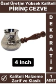 Özel Yüksek Kalite Isı İletkeni Kolay Temizlenir Estetik Dekoratif Türk Kahvesi Pirinç Cezve 4 Inch - 1