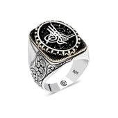 Gümüş Tuğra Oval Erkek Yüzük  SL4603 thumbnail 2