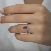 Gümüş Mor Baget Taşlı Kadın Yüzük SL4715 thumbnail 3