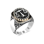 Gümüş Adalet Terazisi Oval Erkek Yüzük  SL4678 thumbnail 2