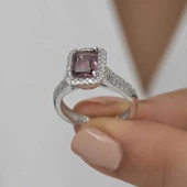 Gümüş Mor Baget Taşlı Kadın Yüzük SL4715 thumbnail 7