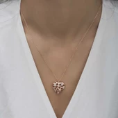 Gümüş Rose Bombeli Kalp Kadın Kolye  SL4746 thumbnail 3
