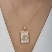 Gümüş Rose Allah Yazılı Kadın Kolye SL4750 thumbnail 3