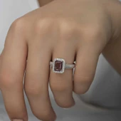 Gümüş Mor Baget Taşlı Kadın Yüzük SL4715 thumbnail 9