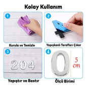 Yapışkanlı Kapı Numarası Küçük Boy 50 mm 5 cm Numara 0 Rakam Sıfır Sayı Krom Renk Numaralar 1 Adet thumbnail 2