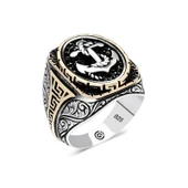 Gümüş Deniz Çapası Oval Erkek Yüzük  SL4660 thumbnail 2