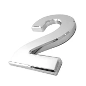 Yapışkanlı Kapı Numarası Küçük Boy 50 mm 5 cm Numara 2 Rakam İki Sayısı Krom Renk Numaralar 1 Adet - 5