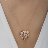 Gümüş Rose Bombeli Kalp Kadın Kolye  SL4746 thumbnail 6