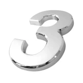 Yapışkanlı Kapı Numarası Küçük Boy 50 mm 5 cm Numara 3 Rakam Üç Sayısı Krom Renk Numaralar 1 Adet - 4