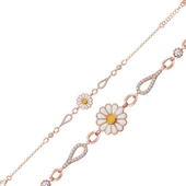 Gümüş Rose Papatya Kadın Bileklik SL4692 - 1