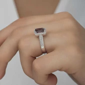 Gümüş Mor Baget Taşlı Kadın Yüzük SL4715 thumbnail 6