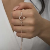 Gümüş Rose Ay Yıldız Kadın Bileklik SL5247 thumbnail 1