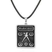 Gümüş Barbaros Hayrettin Paşa Sancağı İşlemeli Kolye SL5243 thumbnail 2