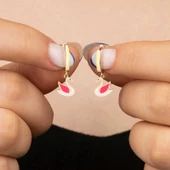 Gümüş Gold Kuğu Sallantılı Kadın Küpe SL5464 thumbnail 2