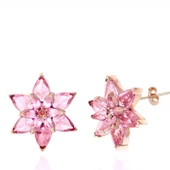 Gümüş Rose Pembe Lotus Çiçeği Çivili Kadın Küpe SL5365 thumbnail 3