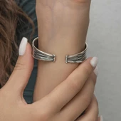 Gümüş Eskitme Desenli Kadın Bilezik SL4965 thumbnail 6