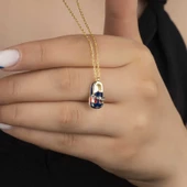 Gümüş Gold Erkek Çocuk Pabuç Kadın Kolye SL5456 thumbnail 2