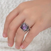 Gümüş Lila Zirkon Taşlı Çocuk Erkek Yüzük  SL5298 - 3
