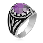 Gümüş Lila Zirkon Taşlı Çocuk Erkek Yüzük  SL5297 thumbnail 5