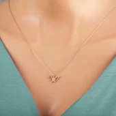 Gümüş Rose Kelebek Kadın Kolye  SL5183 - 4
